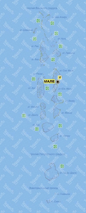 Карта Мальдивских островов