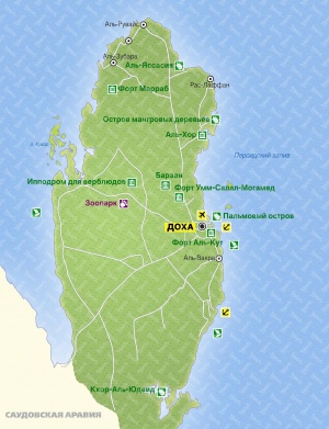 Карта Катара, достопримечательности на карте