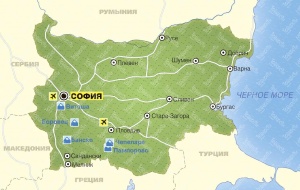 Карта горнолыжных курортов Болгарии
