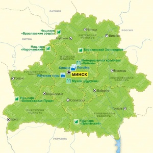 Карта горнолыжных курортов Белоруссии