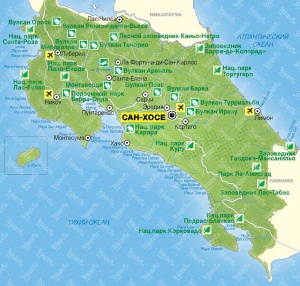 Карта Коста-Рики